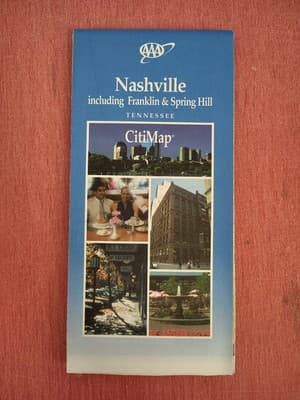 1998 Edition AAANashville Street Travel Road Map