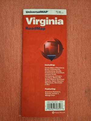 UniiversalMAP Virginia State Highway Travel Road Map