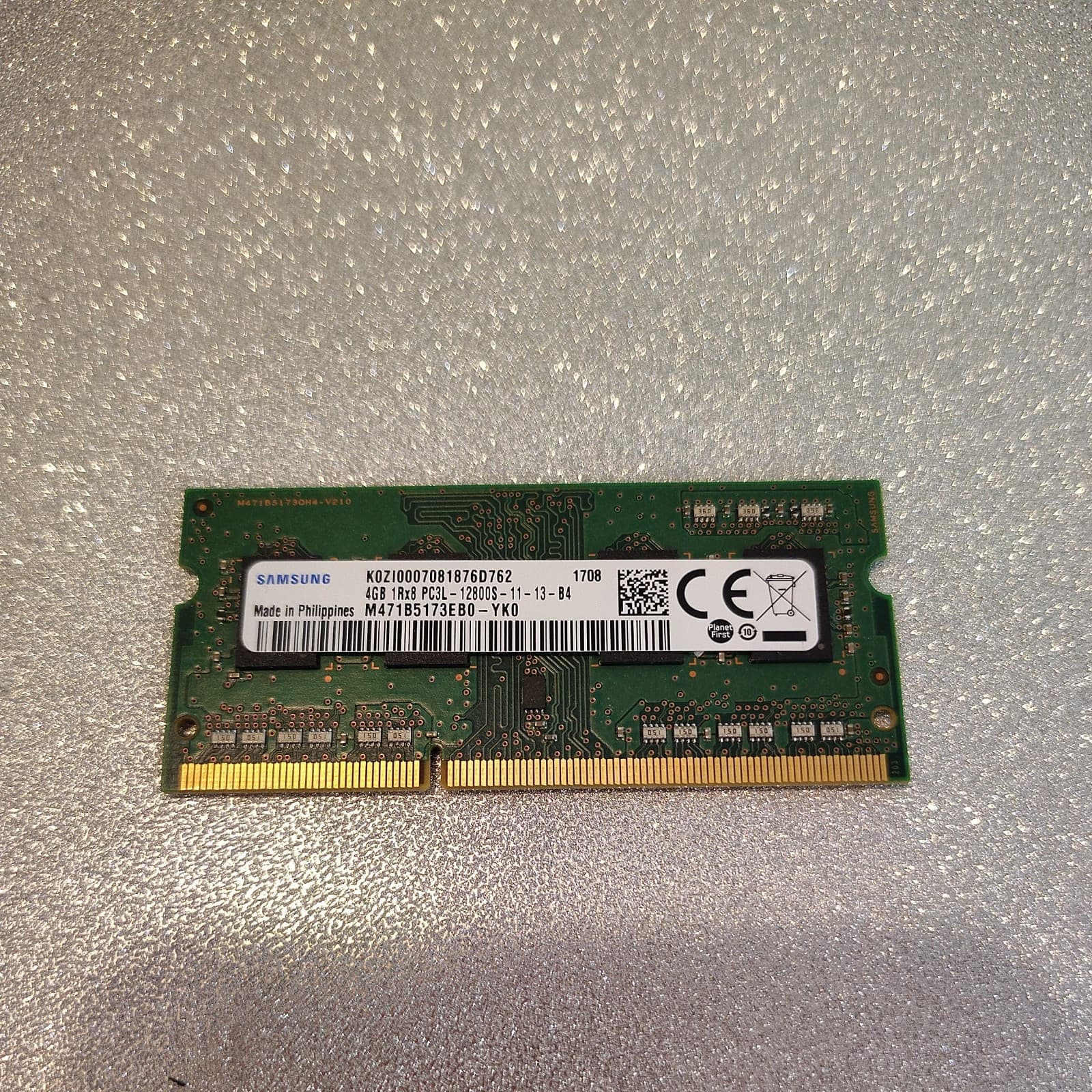 Samsung Laptop Memory 4GB 1Rx8 PC3L-12800S- M471B5173QH0-YK0