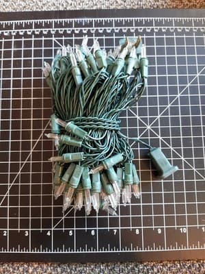 DECEMBER HOME CHRISTMAS LIGHTS ONE SET OF CLEAR LIGHTS WITH GREEN WIRE