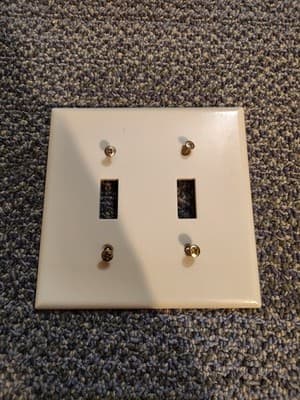 Eagle 2039A Almond 2-Gang Toggle Switch Plastic Mid-Size Wallplate Cover Plate