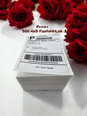 500 4x6 Fanfold Thermal Shipping Labels UPS CERTIFIED / USPS fits most printers
