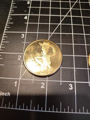 Disney World 50th Anniversary Commemorative Medallion Gold Coin Toy Story Woody