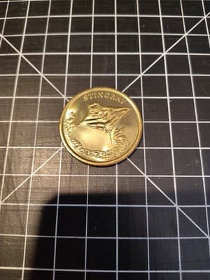 North Carolina Aquarium Pine Knoll NC Collectors Coin Sting Ray Gold Medallion