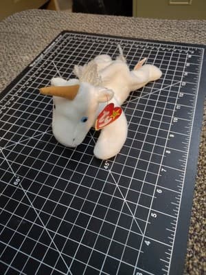 Ty Beanie Baby Mystic - MWMT (Unicorn Tan Horn Yarn Mane 1994)