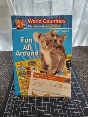 WORLD COUNTRIES WORKBOOK W/REWARD STIKERS GRADES K-1 FUN ALL AROUND NEW