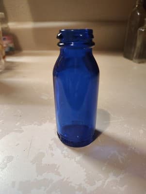 Vintage Cobalt Blue Bromo Seltzer Emerson Drug Co Medicine Bottle 4" Tall