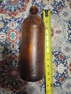 1930's Amber Brown Clorox Glass Bottle 32 oz Embossed Vintage No Lid