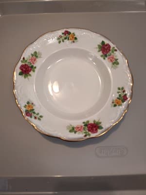 Tienshan Rose Y.S Rose With Gold Trim 8.25" Soup Bowl