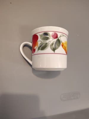 Gibson Country Orchard Fruit Cup/Mug 3" Tall With A 3" Mouth