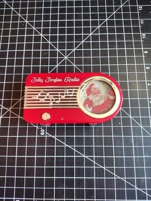 Mr. Christmas Radio Ornament Musical Red Jolly Jingle Bells Santa
