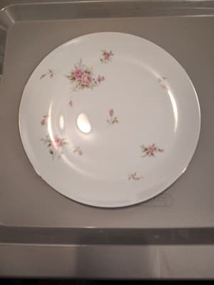 Vintage Harmony Mikuni China 10.25" Dinner Plate , White/Pink Roses Saucer Japan