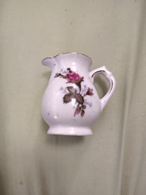 Vintage Moss Rose Pattern Porcelain Small Pitcher