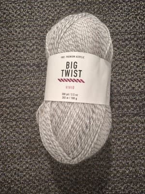 Jo-Ann Big Twist Vivid DK Medium Weight Ombre Acrylic Yarn - 1 Skein Grey