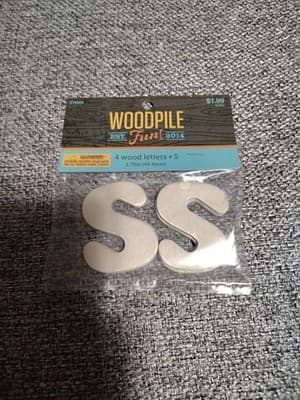 Hobby Lobby Woodpile 1.75” Wood Letters (4 Pieces Of Letter S) Still Sealed New