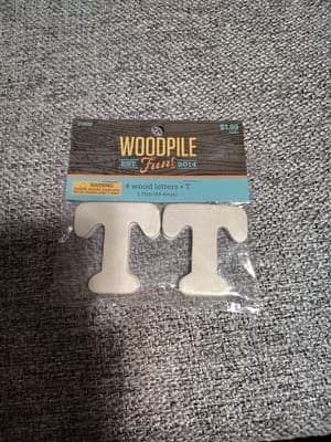 Hobby Lobby Woodpile 1.75” Wood Letters (4 Pieces Of Letter T) Still Sealed New