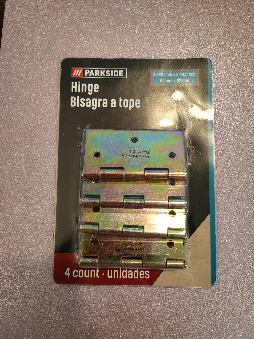 4 Count Parkside Hinge 2.520 In X 2.441 In