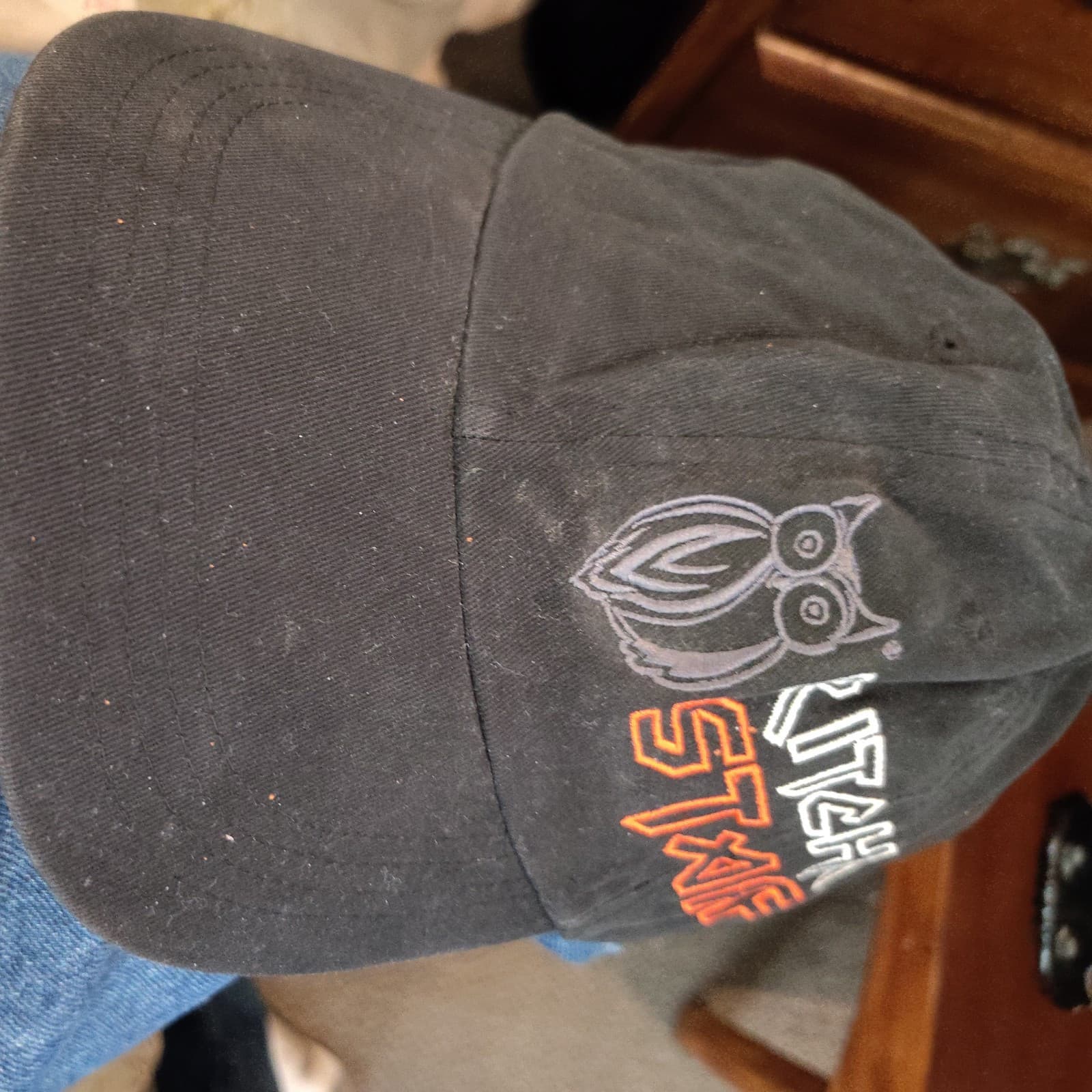 Quake City Caps Men's Slideback Hat Black OSFM Embroidered Owl Kitchen Staff