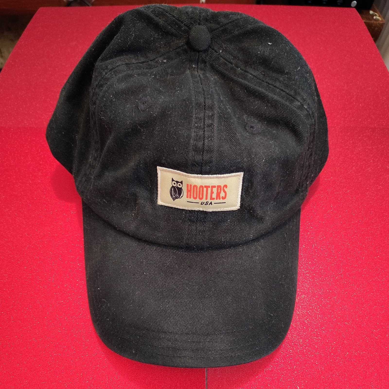 Hooters Strapback Cap Hat Logo Crew Uniform Employee Black Chicken Wings