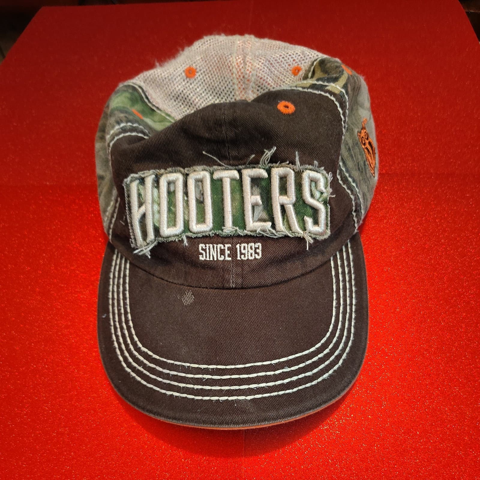 HOOTERS Baseball Hat Since 1983 Owl Adjustable Embroidered Mesh Back