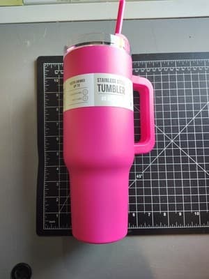 Hobby Lobby 40 oz stainless steel tumbler with handle and straw