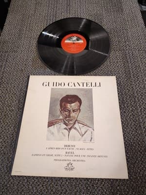GUIDO CANTELLI Debussy Prelude Nuages Ravel Daphnis Philharmonia Angel mono LP