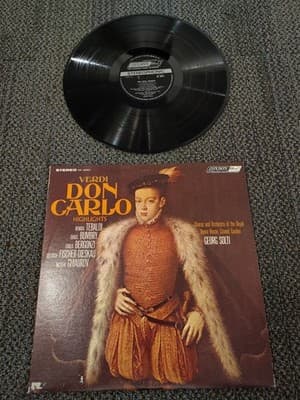 VERDI Don Carlo Highlights Solti Fischer-DieskaTebaldi w/Book 4xLP ~Vinyl NM-*