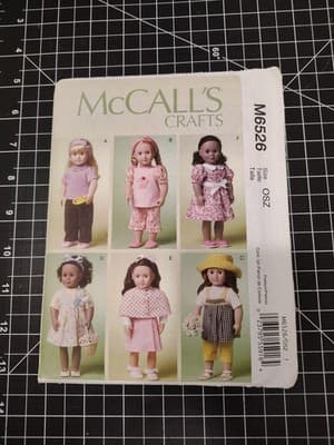 McCall's 6526 18" American Doll Clothes Pattern 6 Play Clothes Outfits