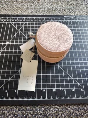 Women's A New Day Smoked Pink Round Zipper Closure Jewelry Box New With Tag