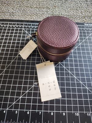 Women's A New Day Boysenberry Round Zipper Closure Jewelry Box New With Tag