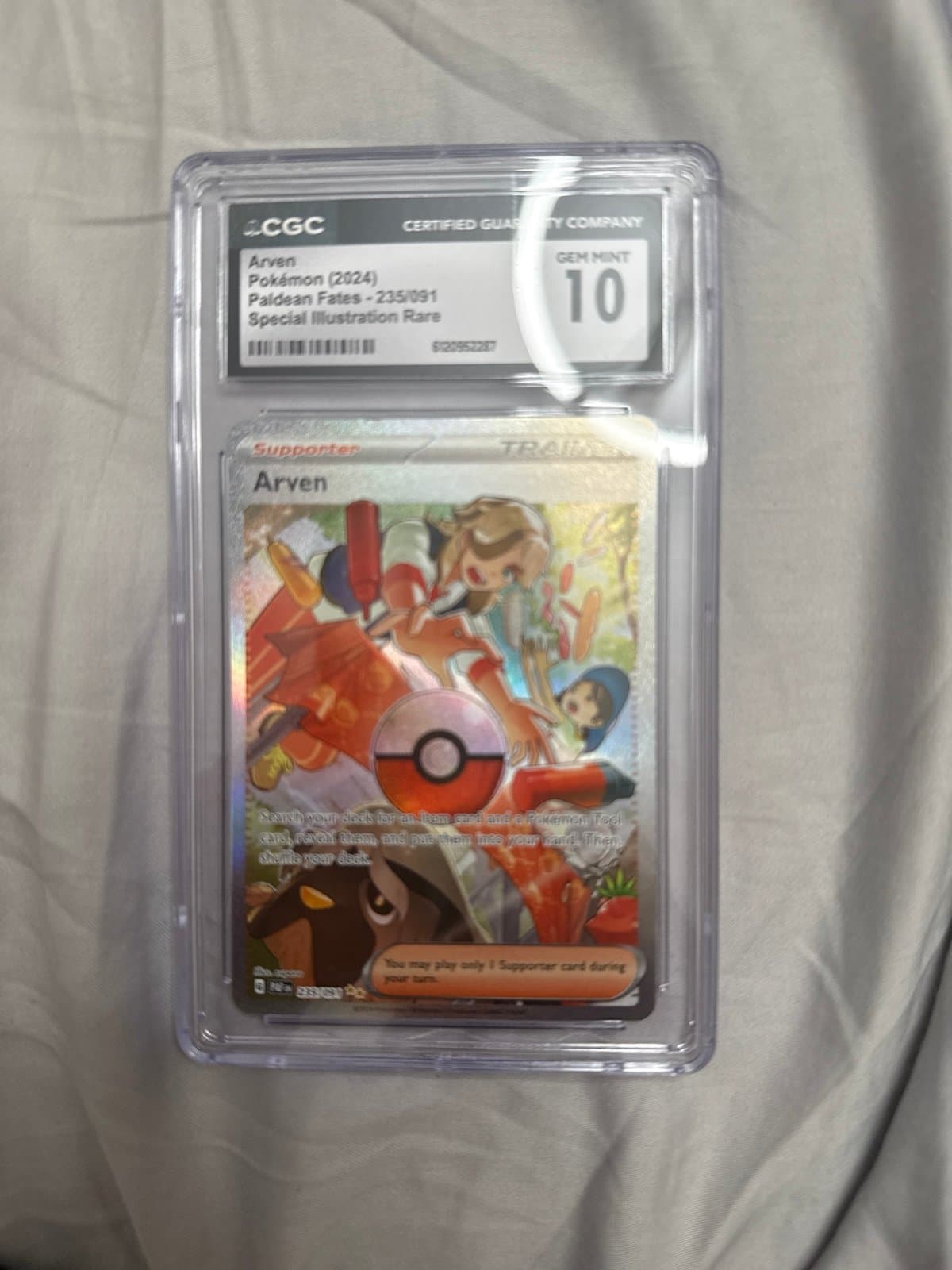 Arven CGC 10 Paldean Fates Special Illustration Rare Pokemon Gem Mint 10 Trainer
