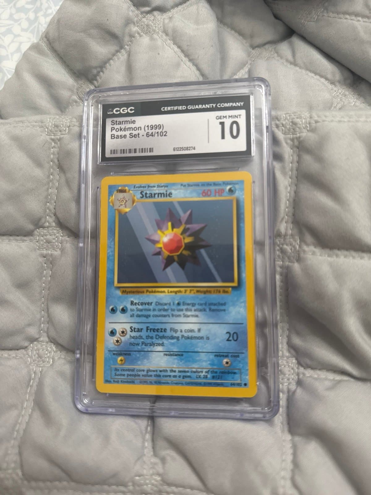 Starmie Base Set 64/102 CGC 10 Gem Mint Pokemon