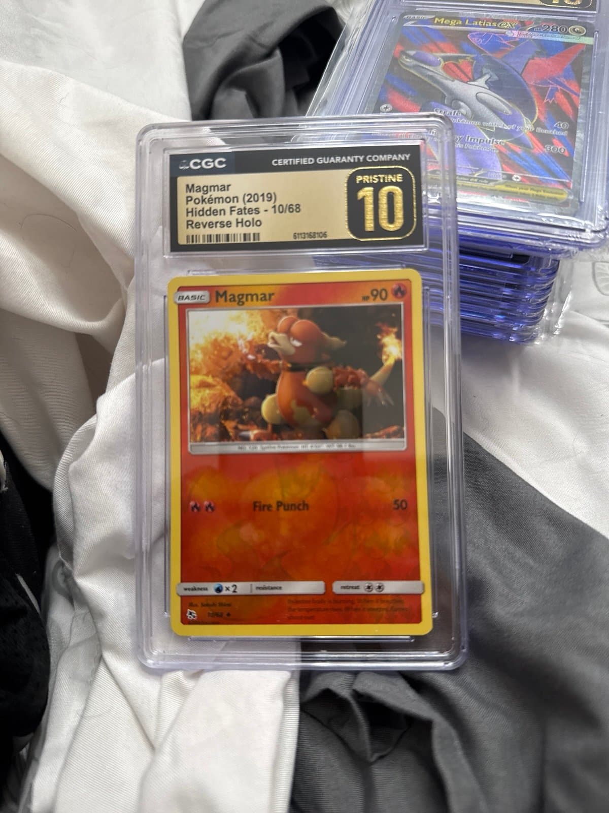 Magmar CGC PRISTINE Hidden Fates Reverse Holo POP 1 10/68 Pokemon 2019