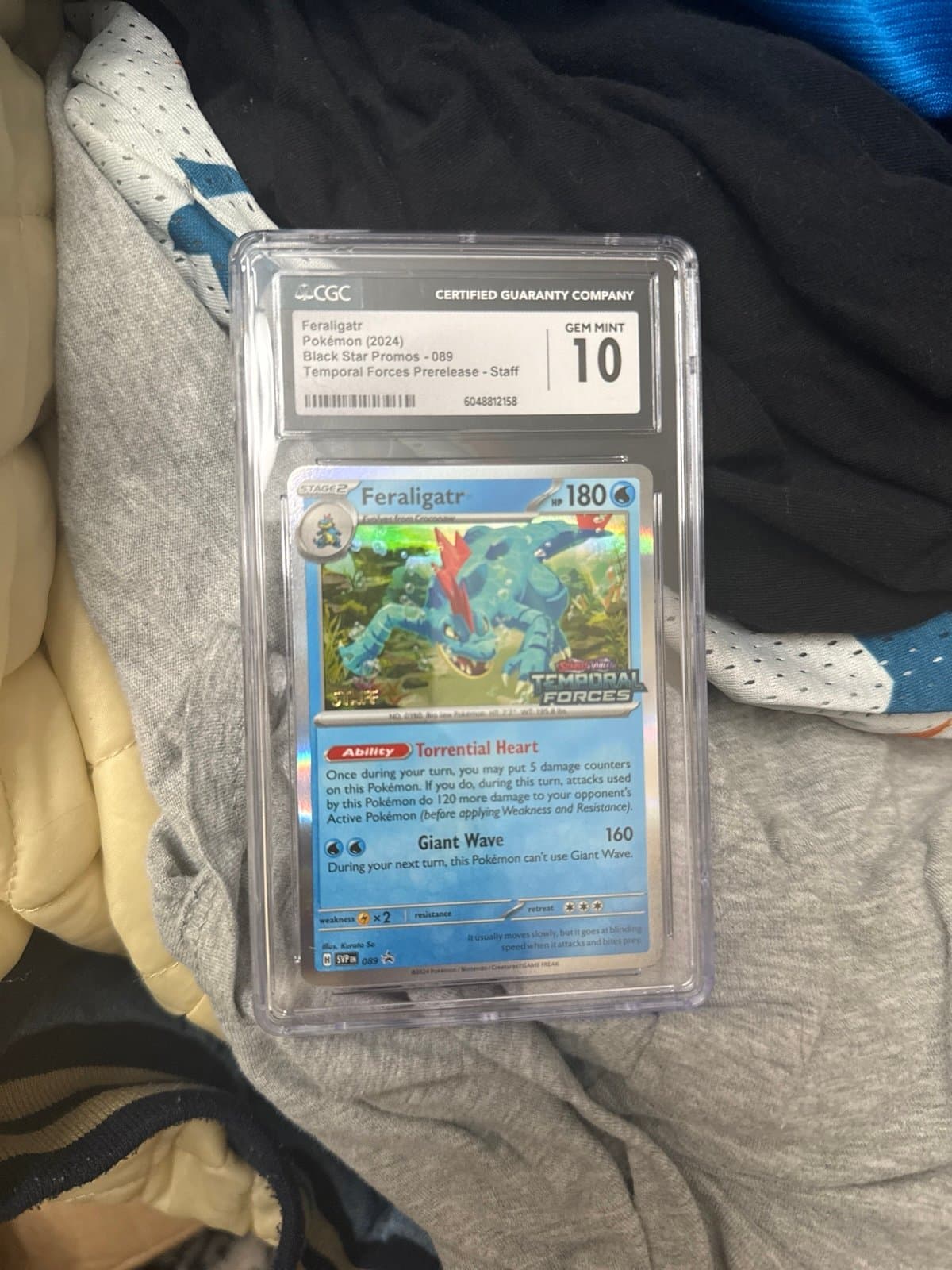 Feraligatr CGC 10 Prerelease Staff Temporal Forces Pokemon Exclusive Promo