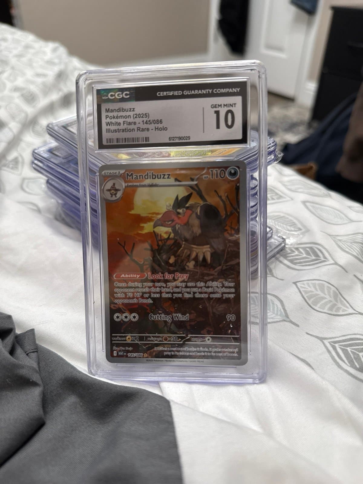 Mandbuzz CGC 10 White Flare English Illustration Rare Pokemon