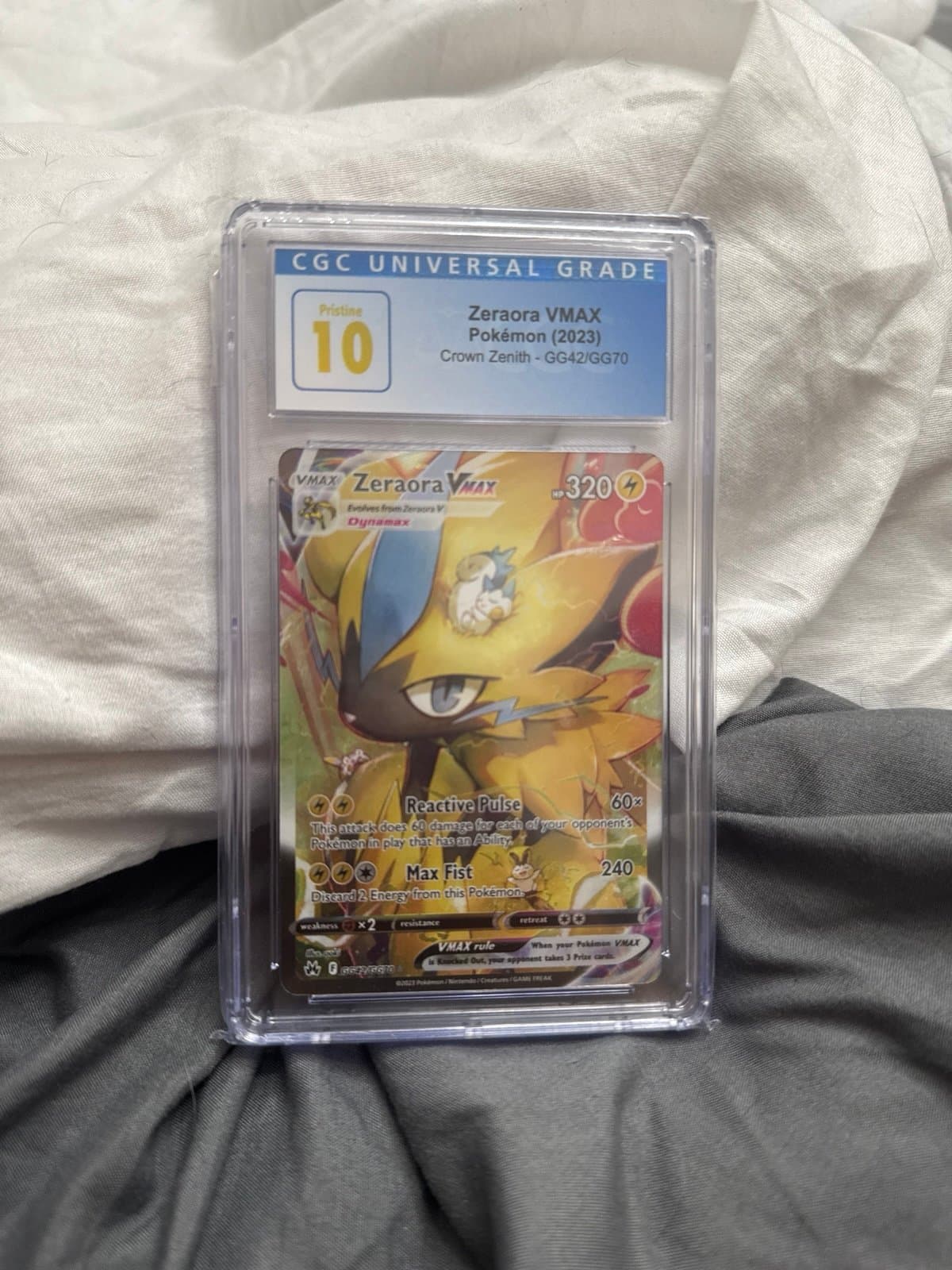 Zeraora VMAX CGC PRISTINE Crown Zenith G42/GG70 Pokemon Special Illustration SIR