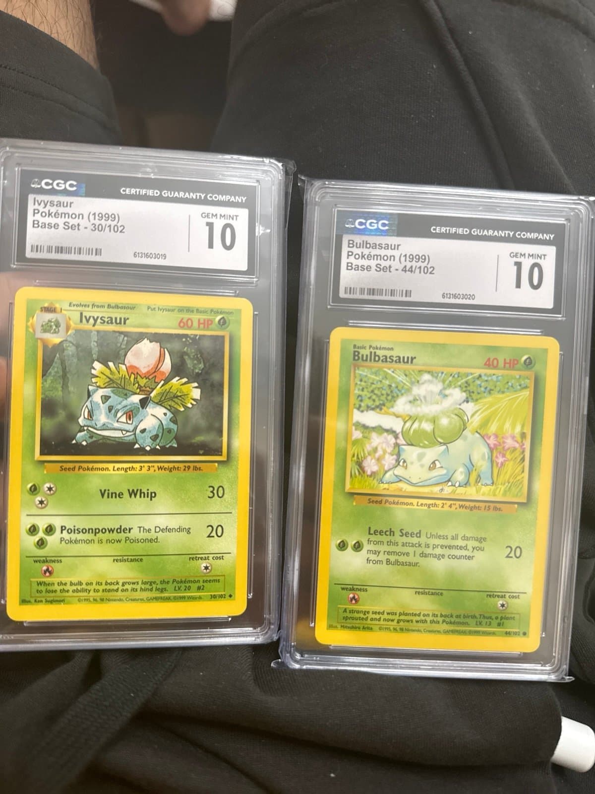 Ivysaur & Bulbasaur Sequential Base Set 1999 30/102 & 40/102 Pokemon