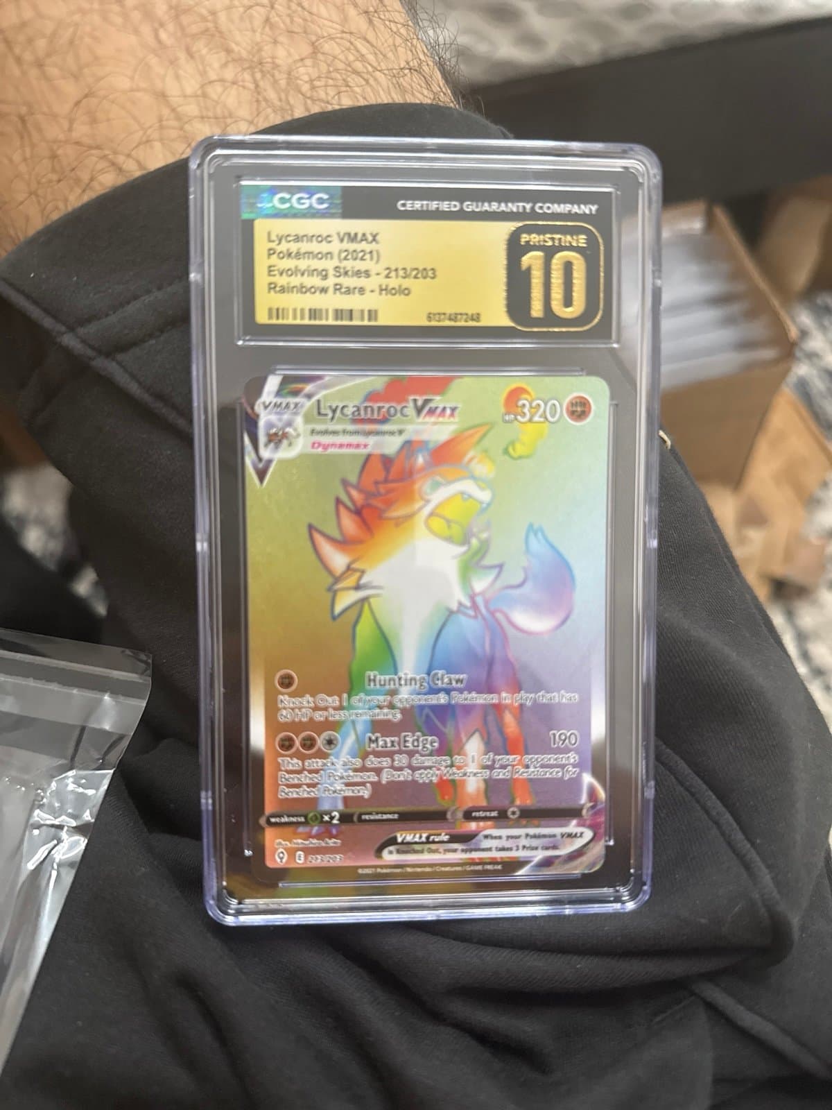 Lycanroc VMAX CGC PRISTINE Evolving Skies Rainbow Rare 213/203 Pokemon
