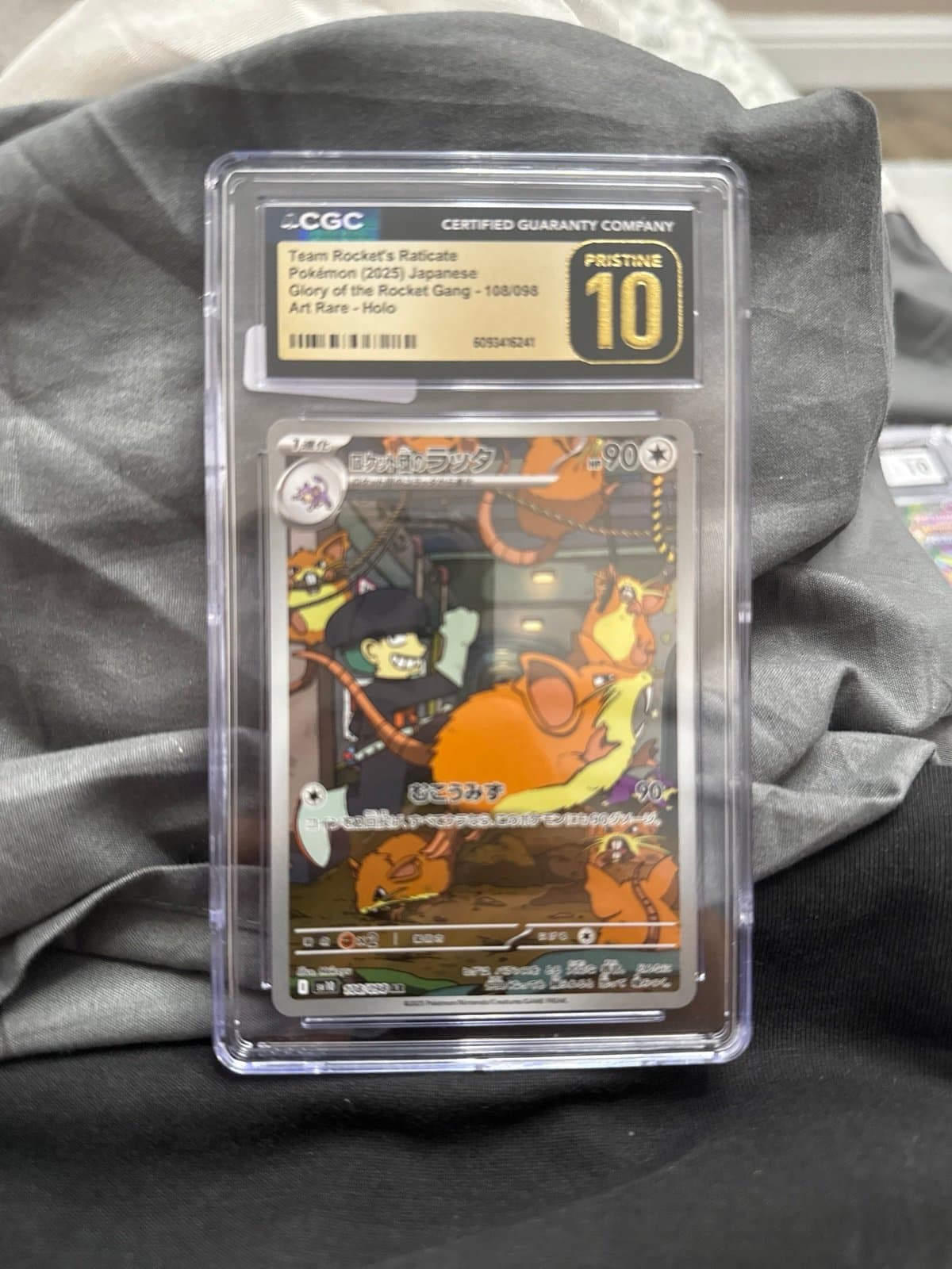 Team Rocket’s Raticate CGC PRISTINE 108/098 Art Rare Japanese