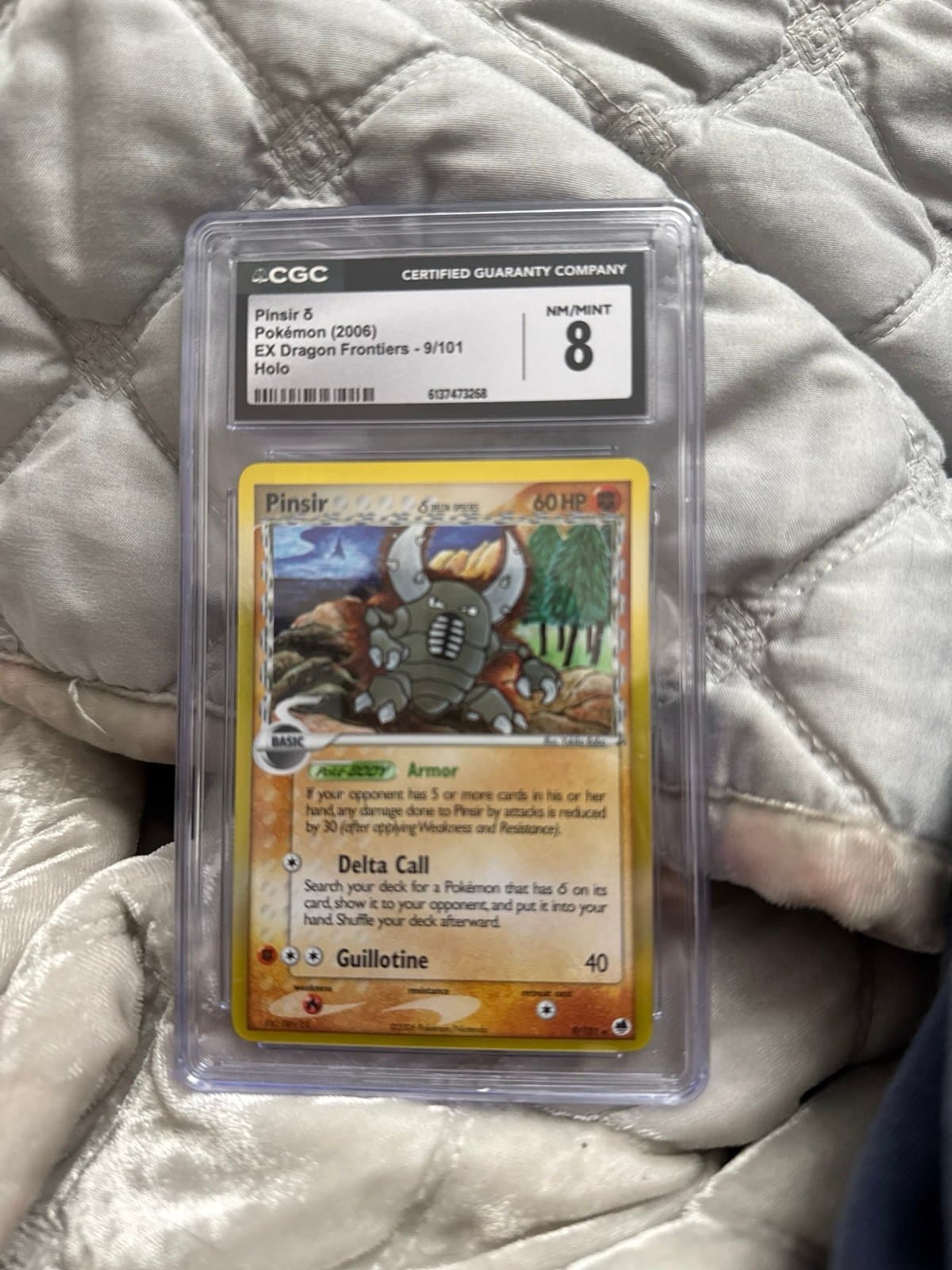 Pinsir CGC 8 HOLO ex Dragon Frontiers Delta Species Pokemon