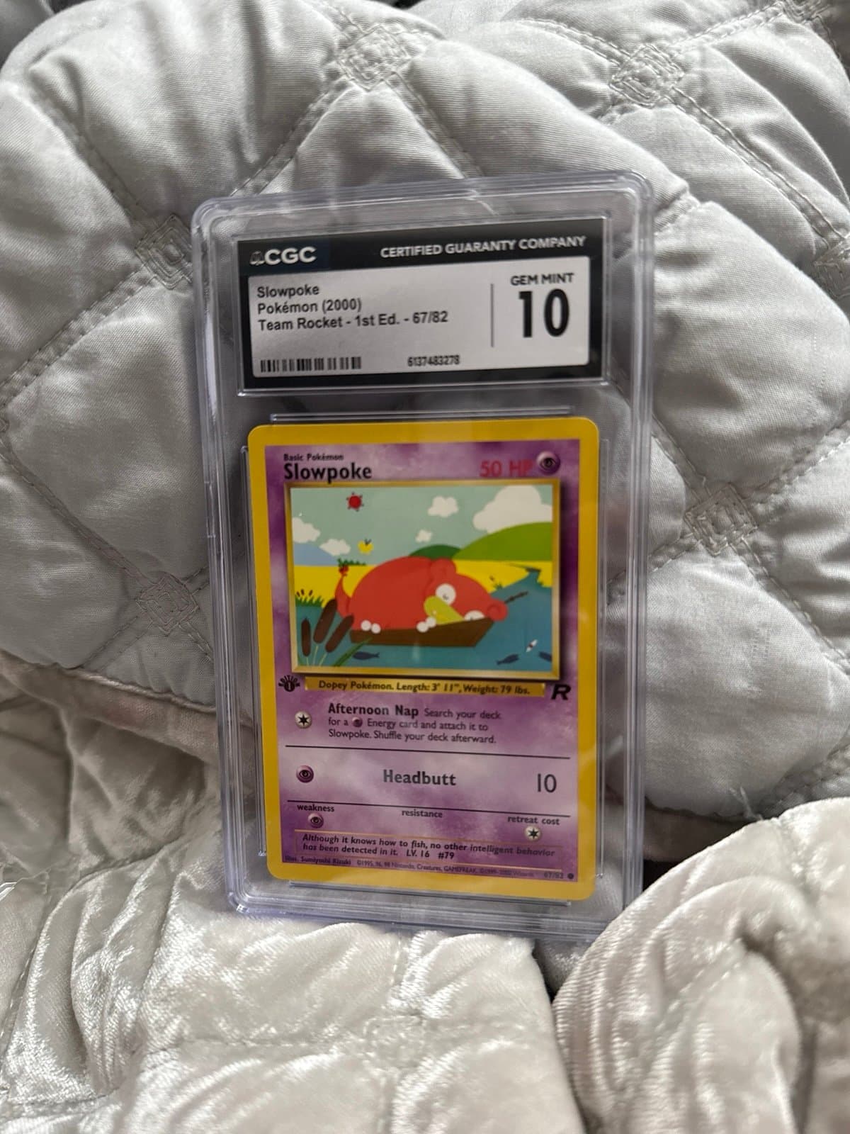 Slowpoke CGC 10 Team Rocket 1st ed. 67/82 Pokemon vintage