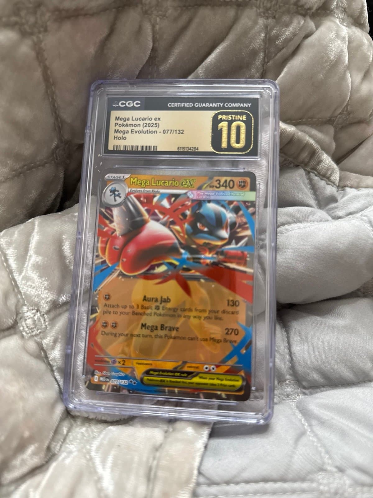 Mega lucario ex CGC PRISTINE 077/132 Mega Evolution ex Pokemon