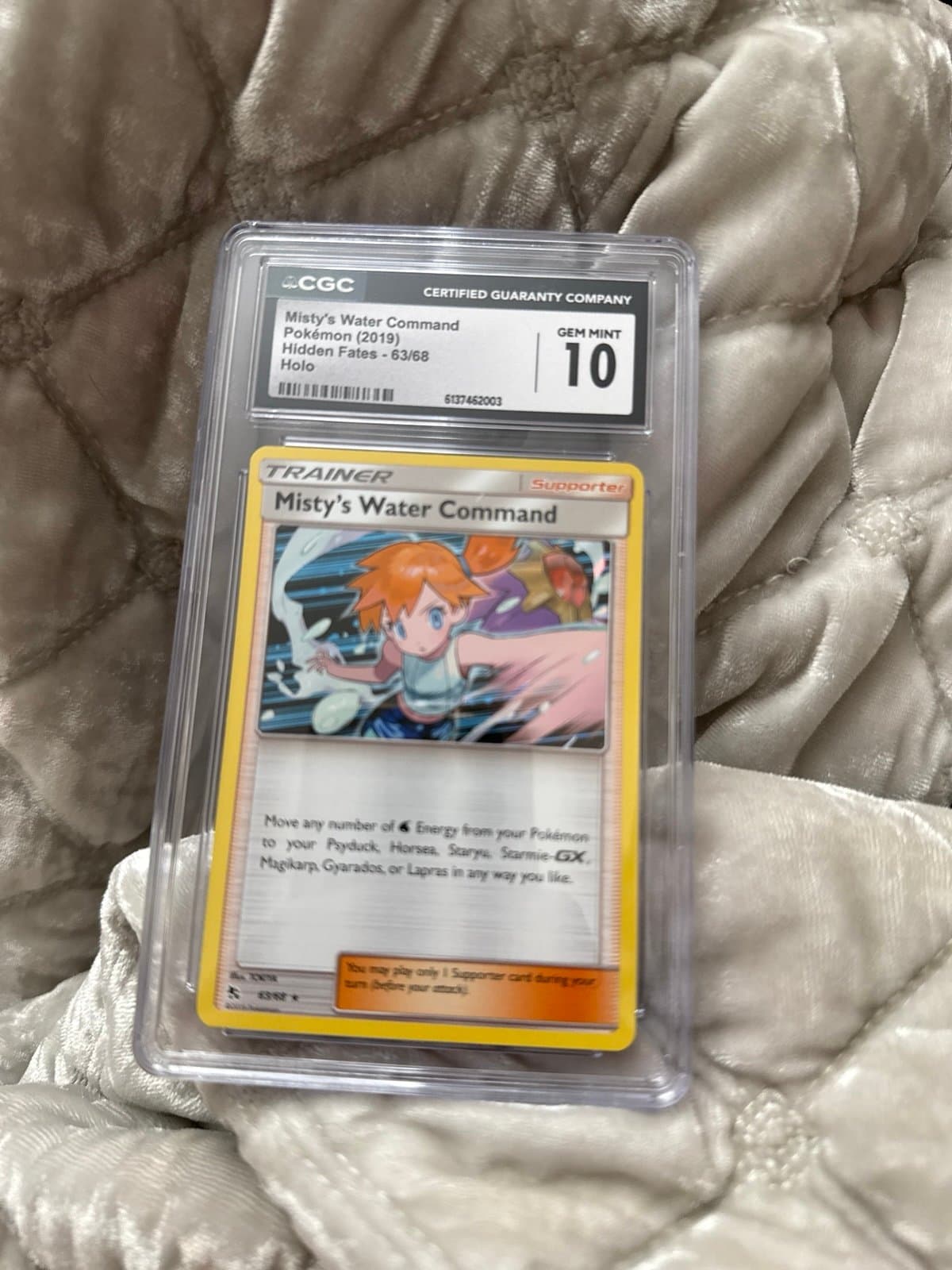 Misty’s Water Command CGC 10 Hidden Fates Gem Mint Holo 63/68 Pokemon