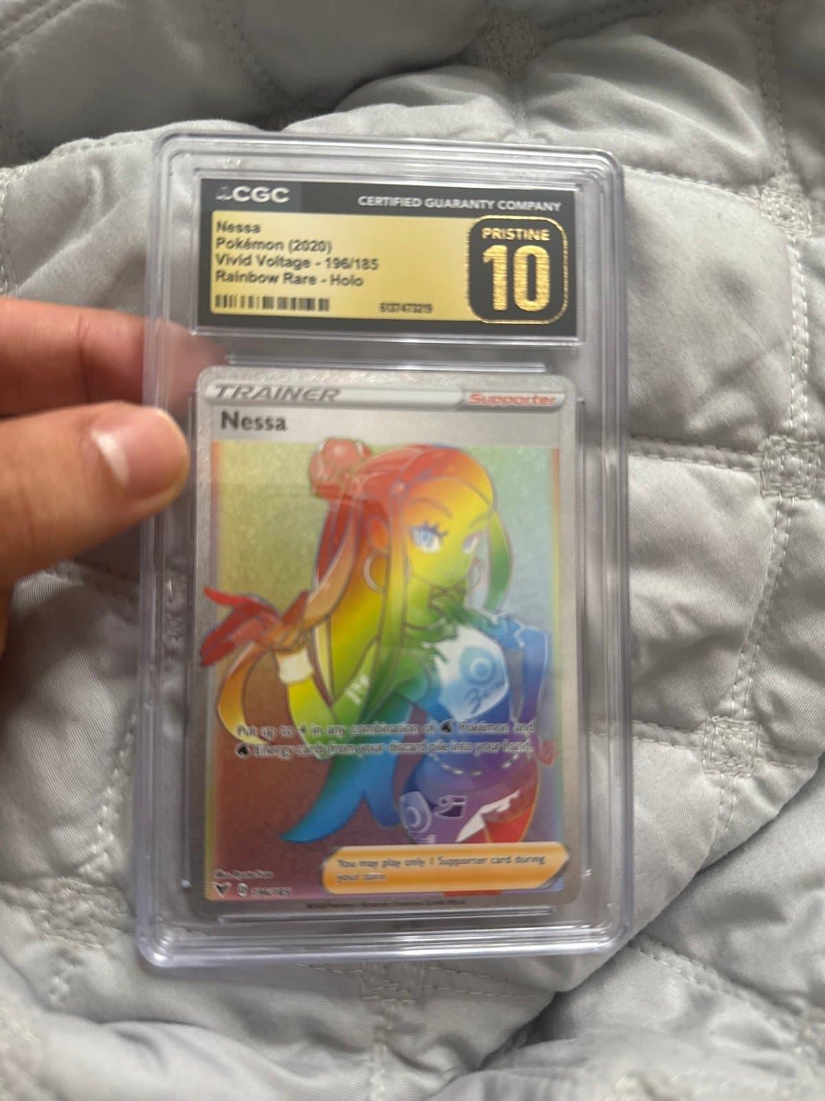 Nessa rainbow rare vivid voltage CGC PRISTINE TOP POP