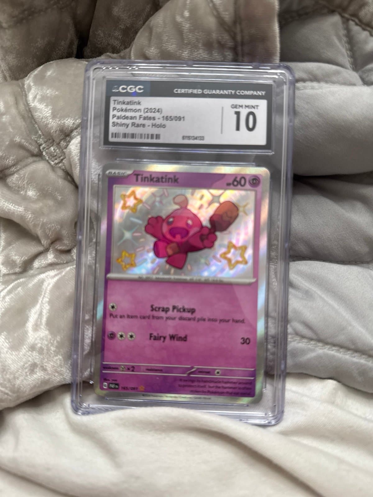 Tinkatink CGC 10 Gem Mint Paldean Fates 165/091 Pokemon Shiny Rare Baby Shiny