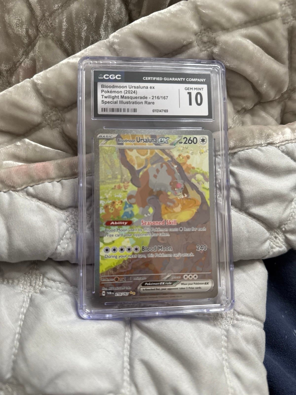 Bloodmoon Ursaluna CGC 10 SIR Twilight Masquerade 216/187 Illustration Pokemon