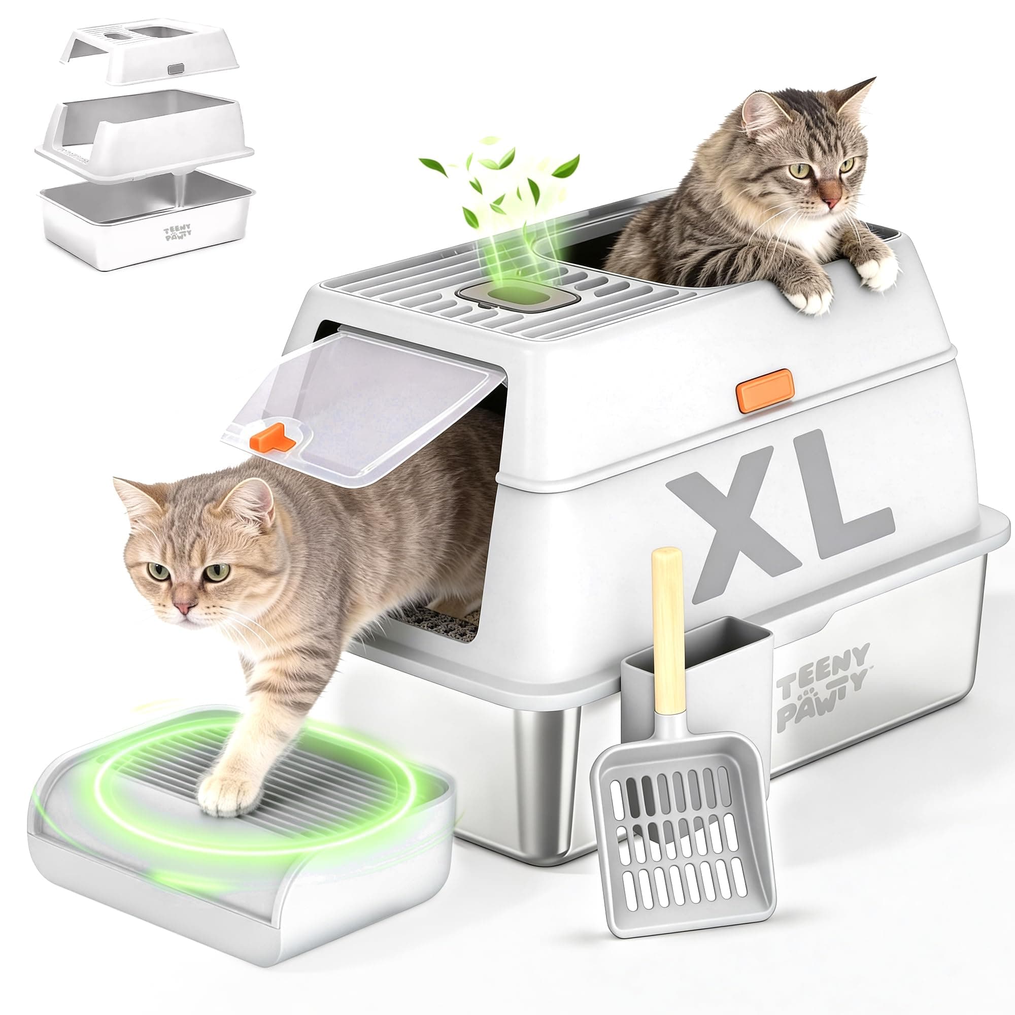 Extra-Large Cat Litter Box with Odor Control