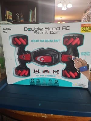 Double-Sided RC Stunt Car w/ Gesture Control & Lights, Red/Black Electric NIB