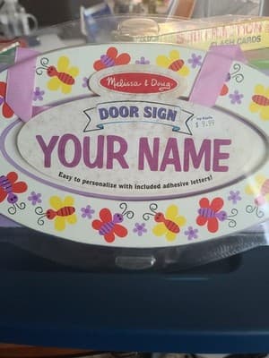 Melissa & Doug Butterfly Door Sign w/ Alphabet Stickers, Purple, MPN 2637