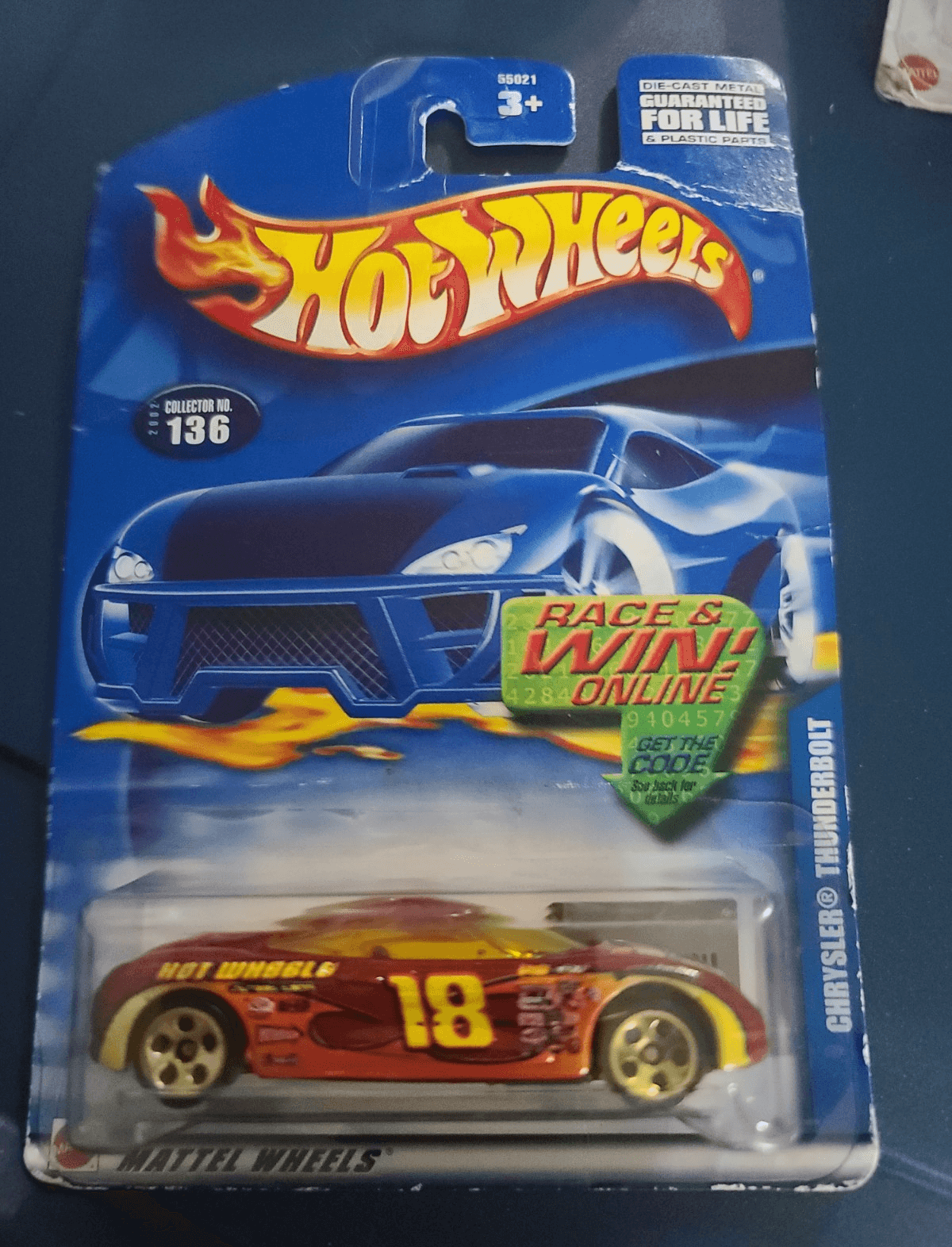 Hot Wheels Chrysler Thunderbolt 1:64 Red/Yellow Diecast Car 2000 Unopened